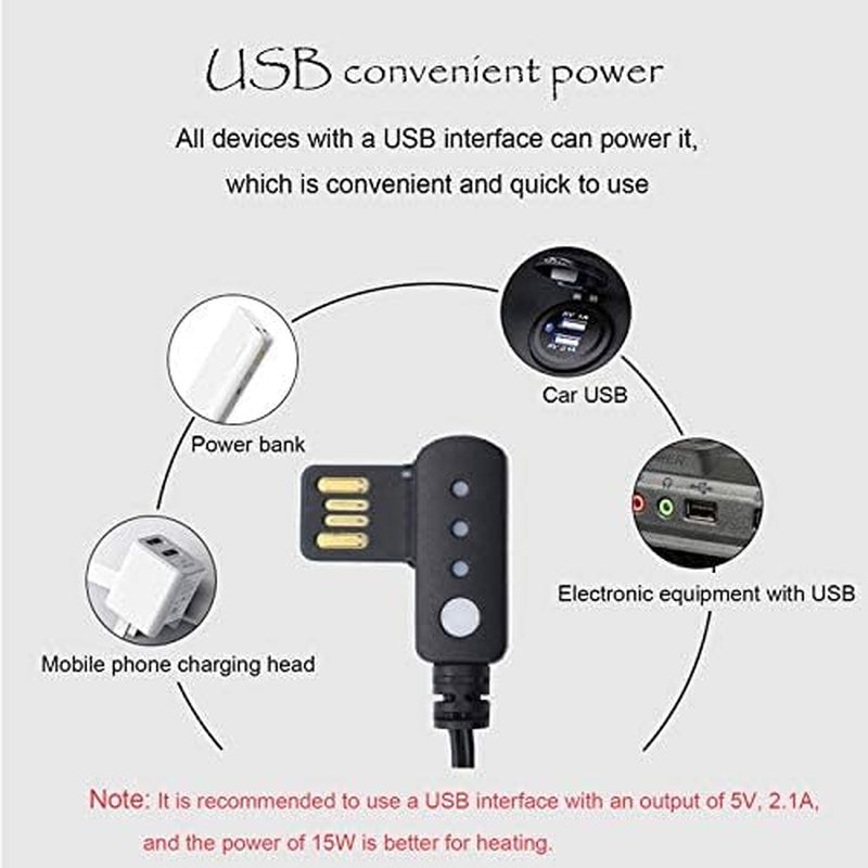 Heated Grips Motorcycle, Heated Grips with USB Switch Control 3 Gear Electric Handlebar Grips for 20-30Mm Handle Diameter Motorcycle/Bike/Atv