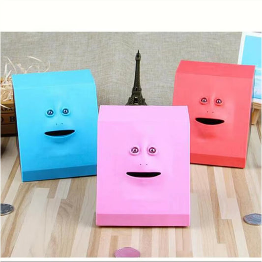 1Pc Novelty Face Piggy Bank Creative Electric Induction Face Plane Piggy Bank Toy