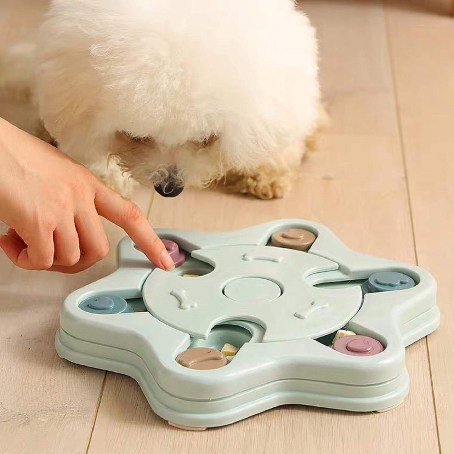 Dog Puzzle Toys Puppy, Interactive Dog Puzzle Game Toy, Treat Dispenser for Dogs Training Funny Feeding, ABS Colorful Design Slow Feeder to Aid Pets Digestion