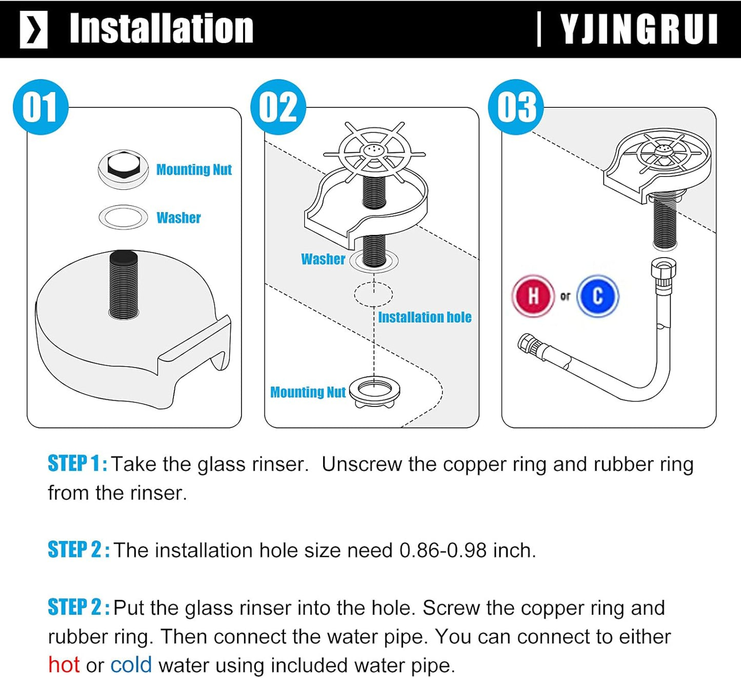 Kitchen Sink Glass Rinser Faucet Glass Rinser for Kitchen Sinks Bottle Rinser Brush Nickel Bar Glass Rinser for Various Cups (Sliver)