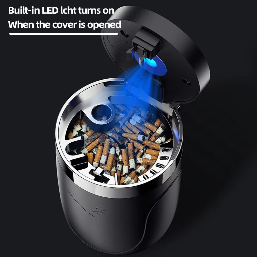 Car Cigarette Ashtray Cup with Lid with LED Light Portable Detachable Vehicle Ashtray Holder Cigarette Ashtray Interior Parts