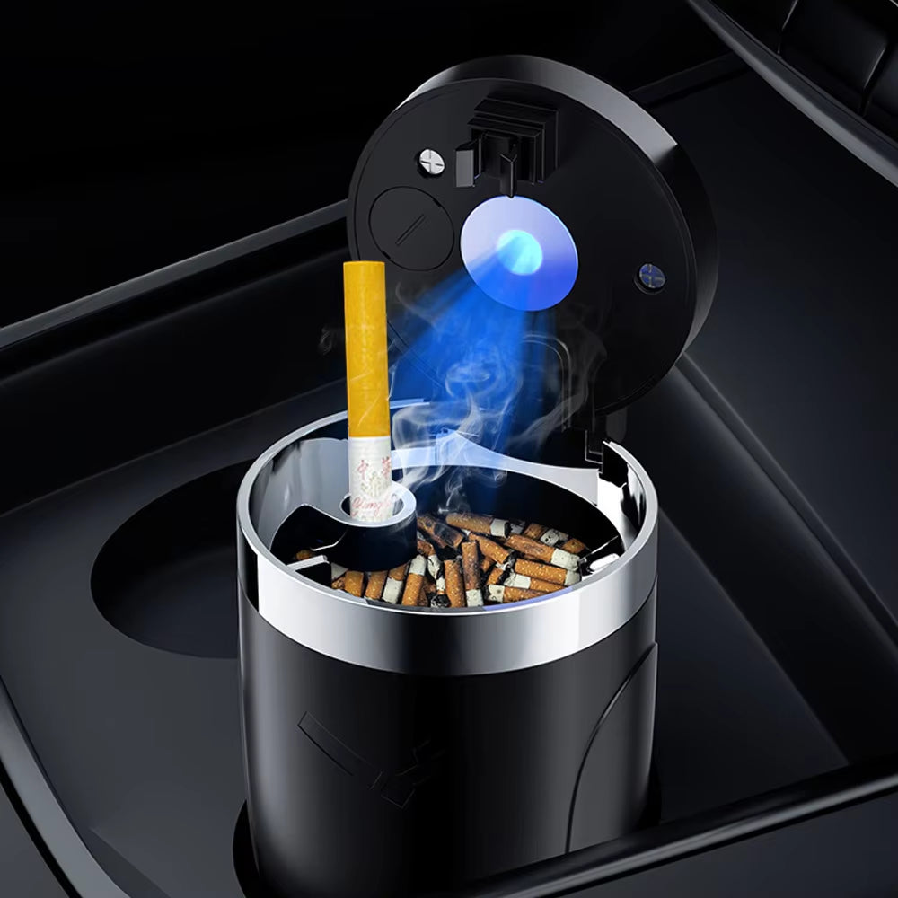 Car Cigarette Ashtray Cup with Lid with LED Light Portable Detachable Vehicle Ashtray Holder Cigarette Ashtray Interior Parts