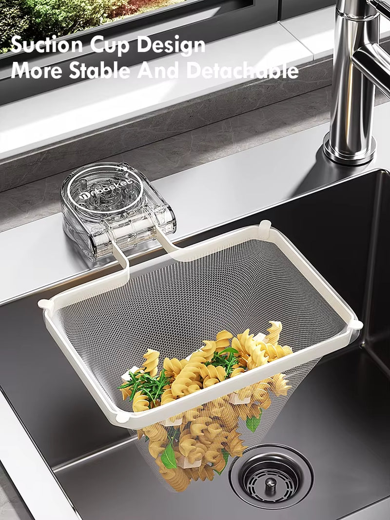 Kitchen Sink Filter Rack Suction Cup Iron Drain Filter Screen Household Strong Load-Bearing Foldable Upright