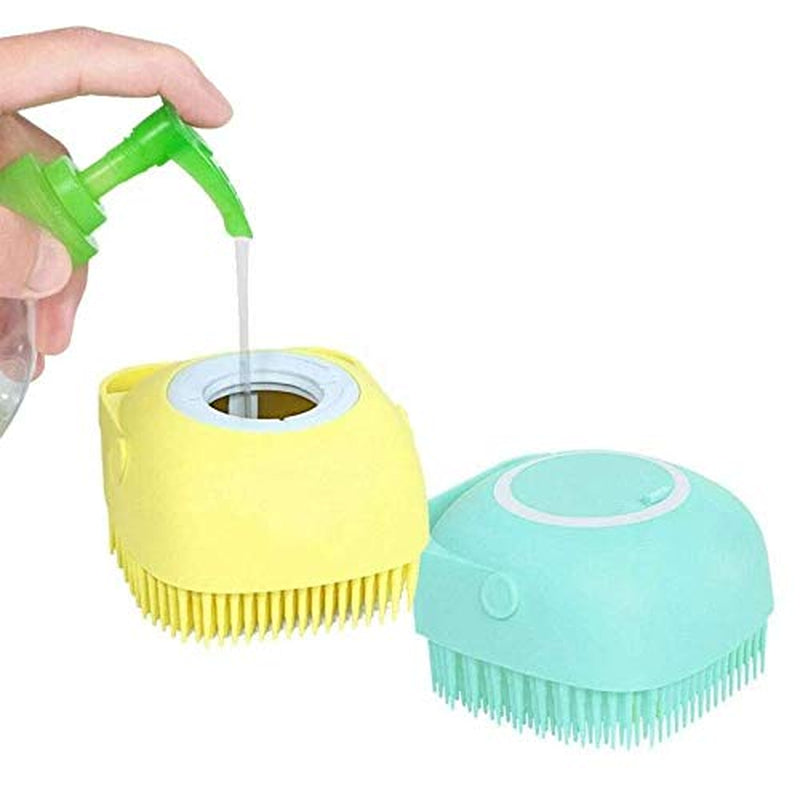 Silicone Body Scrubber  Massage Bath Brush Shower Sponge Liquid Soap Dispenser Soft Bath Brush Body Scrubber for Children Women Men Reusable Loofah (A Set 2PACK)