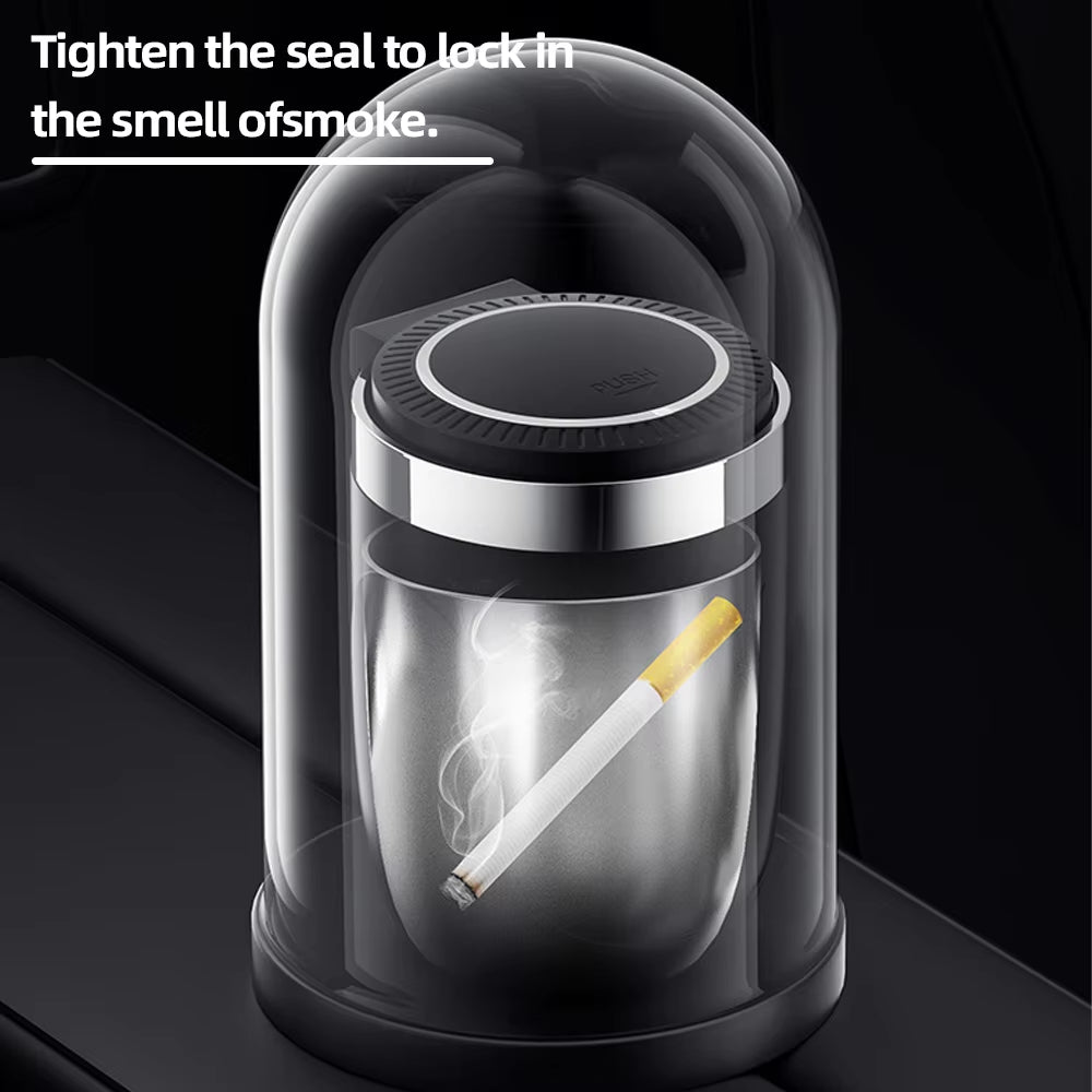 Car Cigarette Ashtray Cup with Lid with LED Light Portable Detachable Vehicle Ashtray Holder Cigarette Ashtray Interior Parts