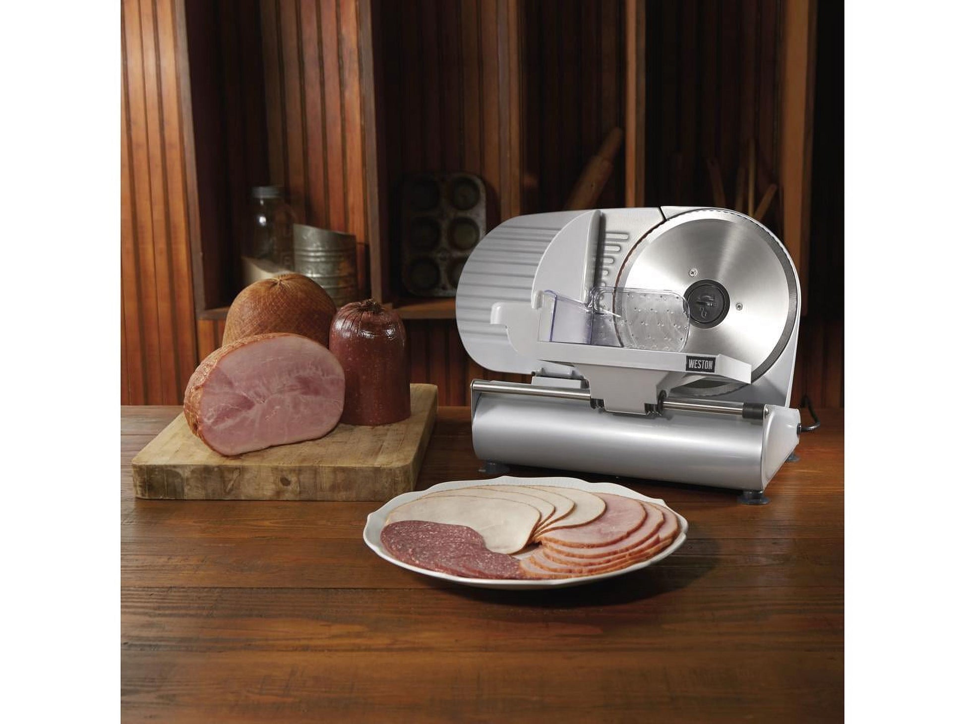 61-0901-W Adjustable Width Electric Deli Meat Slicer 150 Watt Motor